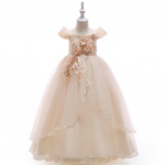 Laste &otilde;htukleit &uuml;he &otilde;laga printsessikleit lillede t&uuml;druku kleit t&uuml;druku esinemiskleit 150 khaki