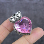 Natural Pink Kunzite Gemstone 925 Sterling Silver Jewelry Pendant 1.50 z3z46