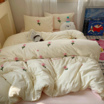 V&auml;ike v&auml;rske voodi Neljaosaline puhtast puuvillast voodipesu kattelinade komplekt 1.2m bed