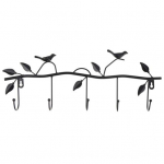 Seinale kinnitatav riidepuu konks Ruumis&auml;&auml;stlik rauast retrostiilis linnulehtedest r&auml;tikunagi majapidamistarbed must