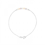 PERLINEA - K&auml;ev&otilde;ru 7 ehtsad &uuml;mmargused magevee kultiveeritud p&auml;rlid 3-4 mm mitmev&auml;rvilised - valge kuld - naiste ehted