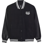 Vans Varsity Club Bomberjakk Lahtine triibulise kirjatr&uuml;ki jope Naiste jope Must VN000GJRBLK S
