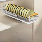 Libisemiskindel v&auml;ljat&otilde;mmatav k&ouml;&ouml;gikapi korv: Kergesti ligip&auml;&auml;setav kaussi ja taldrikuhoidla koos &auml;ravoolurestiga Single-layer pull-out bowl rack valge