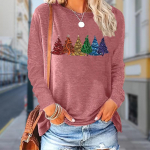 Naiste s&uuml;gistopsid Lahtine kassimustriga Kausaalne pikkade varrukatega T-s&auml;rk top pluus XS sinine