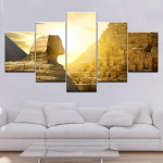 Moodulmaalitud 5-osaline seinl&otilde;uendikunst Egiptuse p&uuml;ramiidi plakatmaalid Kodu kaunistus Elutoa kunstiteos t&ouml;&ouml; Raamita 40x60cm*2 40x80cm*2 40x100cm*1 No Frame beige