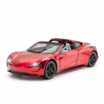 1/24 Tesla Roadster Superauto Sulamist Mudelauto M&auml;nguasi Die-cast Metallvalu Heli ja Valgusega Autode M&auml;nguasjad Lastele S&otilde;iduk punane
