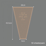 50 TK pakkepaberkott roosilillede jaoks, l&auml;bipaistev pol&uuml;kingituste pakkematerjal pulmapeo lillepoodide tarvikute jaoks 43.5cmx28cmx9cm