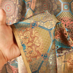 100 cm žakaarkoe seinavaip satiin kangas siid Helu Tongchun sileda tekstuuriga ripatslaulu d&uuml;nastia brokaat Cheongsam Hanfu 1 Metre