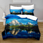 J&auml;rve tekikottide komplekt J&auml;rve m&auml;etipp kivi muster tekkikate teismelistele t&auml;iskasvanutele loodusmaastiku teema mikrokiud voodipesu komplekt AU Single(140x210cm)