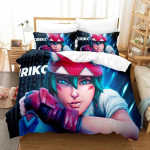 3D M&auml;ng Overwatch Kiriko Pead Voodipesukomplekt, Tekikott Voodikomplekt Tekikott Padjap&uuml;&uuml;r, King Queen Twin Suurus Poisid T&uuml;drukud T&auml;iskasvanud 70x133cm 2pcs