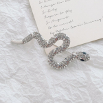 Ainulaadse disainiga h&otilde;bedase v&auml;rvi ussiprossid naistele, meeste unisex, t&auml;is kivist metallist madu, loom Luksuslikud n&ouml;&ouml;pn&otilde;elad, m&auml;rgi ehted 1PCS kuld