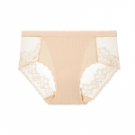 Seksikas pitslillega naiste aluspesu k&otilde;rge v&ouml;&ouml;kohaga &otilde;&otilde;nsad moodne aluspesu naiste hingavad mugavad kolmnurksed alusp&uuml;ksid S aprikoosi