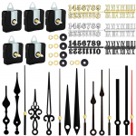 5-osaline vaikne kvartskella liigutusmehhanismi komplekt koos k&auml;te ja numbrite patareiga, mida kasutatakse isetegemise seinakella parandamiseks D