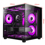 270-kraadine l&auml;bipaistev arvutikorpus lauaarvuti torn M-Atx/Itx emaplaadi Atx toiteallika jaoks 325Mm Gpu USB 3.0 Ssd HDD A3