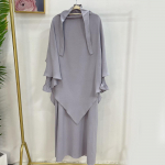 Abaya komplekt kortsus kangast smocked mansettkleit kihiline sall palveriided islam jilbabs naistele ramadan moslem XXL
