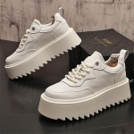 Meeste tossud vabaajaspordijalatsid meestele Kerged PU-nahast hingavad kingad Meeste lamedad valged tennised Zapatillas Hombre 38 valge