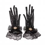 T&uuml;druk Lolita V&otilde;rk Vibu Lille Pitskindad Must Valge Pitskindad lolita Pitsvarrukad Cosplay Ehted