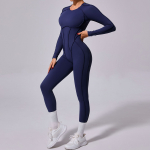 Naiste Fitness Jooga Komplekt L&uuml;hikesed P&uuml;ksid J&otilde;usaal Sport Jumpsuit S tumesinine v&auml;rv