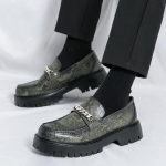 Meeste Creepers Loaferid Elegantne liftkingad K&otilde;rgust suurendavad Formaalne Nahast Paks Tald Platvormkingad Suurused EU: 38