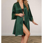 Puhas siidist v&ouml;&ouml;ga naiste hommikumantel Sinise pitsiga kaunistatud pruudi hommikumantel Hommikumantel &Ouml;&ouml;s&auml;rk &Otilde;htukleit XL