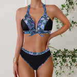 Kaheosalised ujumisriided naiste rannariided supelkost&uuml;&uuml;mid Push Up Biquini Bandeau naiste ujumistrikoo Naiste ujumisriided 2XL