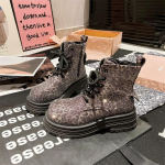 Naiste Saapad 2025 Talv Leopardimustriga Paeltega Rhinestone L&uuml;hike Saabas Libisemisvastane Mood Platvorm V&auml;ljas Ratsasaapad Botas Mujer 39