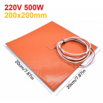 3D-printeri silikoonk&uuml;ttepadi, ruudukujuline 220 V soojendusalus 200x200mm/310x310mm 500W/750W ilma/nelja kinnitusavaga