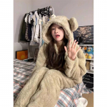 Naiste pidžaama naiste talvine pidžaamakomplekt fliisist pidžaama magamisriided, paksud, soojad sametist, naiste koduriided, kost&uuml;&uuml;mid, armas, armas pidžaama M