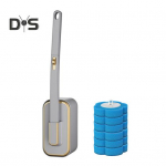 &Uuml;hekordselt kasutatav WC-hari WC-poti puhastust&ouml;&ouml;riist hoidiku ja 6 t&auml;idisega seinakinnitusega WC-puhastuss&uuml;steem Vannitoa tarvikud kuld/hall