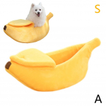Banaanikujulised lemmikloomadiivanid Soe kassi koerapesa hubane korv kutsikate tarvikud voodi kaasaskantav magamiskomplekt C2F4 yellowS-1pcs