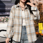 Kevad S&uuml;gis Ruuduline S&auml;rk Naiste Retro High Street Vabaaja Moodne &Uuml;laosa Disain Keskmise Pikkusega Pluus &Uuml;laosa M