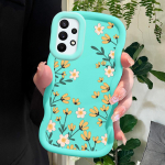 V&auml;rvitud mustriga Big Wave Edge pehmest silikoonmaterjalist Macaron telefoni&uuml;mbris, p&otilde;rutuskindel kaitsev kummist korpus Samsung Xiaomi Poco Redmi jaoks Redmi K70E valge