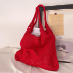 K&auml;sitsi kootud rannaheegeldatud kott naistele kerge silmkoeline k&auml;ekott suvine ostlemise reisi &otilde;lakott 37x2x29cm