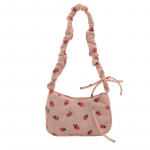 Naiste v&auml;ike kaenlaaluste kott Velvetist k&auml;ekott Armas maasikaprinteriga v&auml;ike kott Half Moon Design Eco riidest rahakott Mini &otilde;lakotid roosa