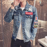 Meeste Jaapani Retro Tikitud Denim Jakk - Trendikas T&auml;navastiil Kevadeks ja S&uuml;giseks 4XL