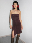 Paloma Wool Pure Desire Ruffle Torukleit Extra Small tume kohvi v&auml;rv