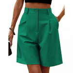 Naiste vabaaja rannap&uuml;ksid, &uuml;hev&auml;rvilised vabad, k&otilde;rge v&ouml;&ouml;kohaga vabaaja p&uuml;ksid taskutega L roheline