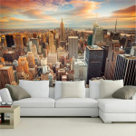 Moodne 3D seinamaaling Taust City New York Maastik Seinapaberid Elutuba Diivani Taustasein Seinamaalid Kodu Kaunistus 200 cm(W) x 140 cm(H)