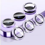 Samsung Galaxy A16 4G 5G jaoks Teemant Kaamera Objektiivi Kaitseklaas L&auml;ikiv Karastatud Klaasist Tagumine Objektiivi Kate Alumiinium Metallist R&otilde;ngas Galaxy A06 A16 4G 5G - 3PCS