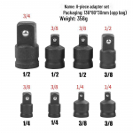 3-&uuml;hes r&auml;ikv&otilde;tme pistikupesa adapter: 1/2 kuni 3/8 kuni 1/4 konversioonipea
