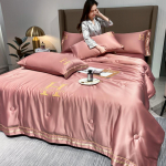 100% pestud siidist suvine tekk tikandiga Smooth Ice jahutav voodikate Siidine tahke tekk Pehme jahe suvetekk 180x220cm-1pc Quilt roheline