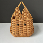 Kaasaskantav kootud j&auml;nku rotangist korv &ndash; ideaalne beebikingitusteks ja piknikuks 16*16*30 cm
