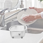 Sink Mesh Basket Brush Holder Easy to Cleaning Space Saving Multifunctional Food Catcher Draining small