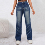 T&uuml;drukute mood kottis kitsad k&otilde;rge v&ouml;&ouml;kohaga venivad sirged teksad XXL tumesinine v&auml;rv