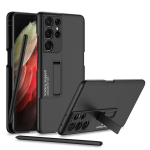 Samsung Galaxy S21 Ultra 5G jaoks GKK &Uuml;li&otilde;huke P&otilde;rutuskindel Telefoni&uuml;mbris Hoidiku ja Pliiatsipiludega ja Puutepliiatsiga For Samsung Galaxy S21 Ultra 5G must