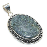 Ruby in Fuchsite Ethnic 925 Sterling Silver Two Tone Jewelry Pendant 2.48 f9u99