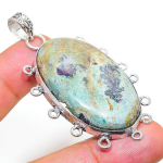 Ruby in Fuchsite Ethnic Handmade 925 Sterling Silver Jewelry Pendant 2.44 Y4s09