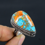 Tigutigu K&auml;sit&ouml;&ouml; 925 Sterling H&otilde;be Ehted S&otilde;rmuse suurus 7.5 D6T45