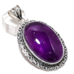 Sage Amethyst Handmade 925 Sterling Silver Jewelry Pendant 2.56 l3t45