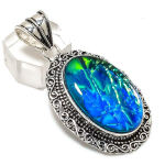 Blue Triplet Opal Handmade 925 Sterling Silver Jewelry Pendant 2.17 p5m13